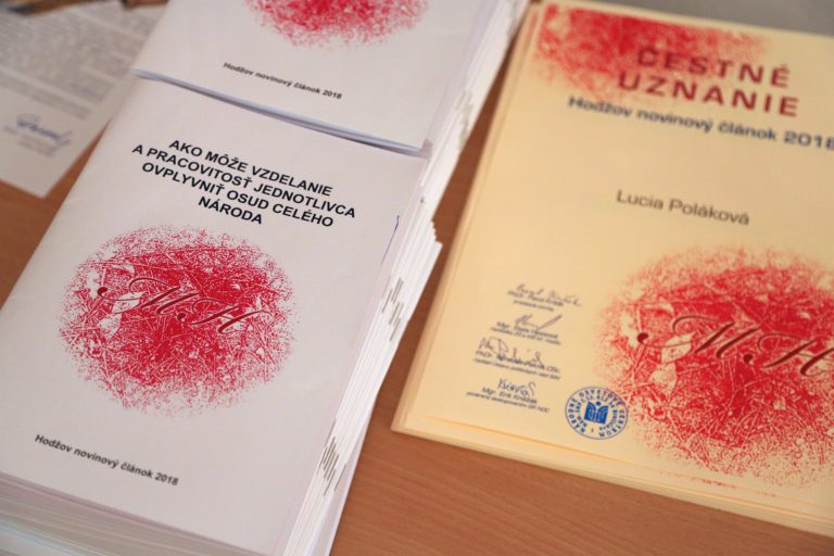 Slávnostné vyhodnotenie literárnej súťaže Hodžov novinový článok 2017