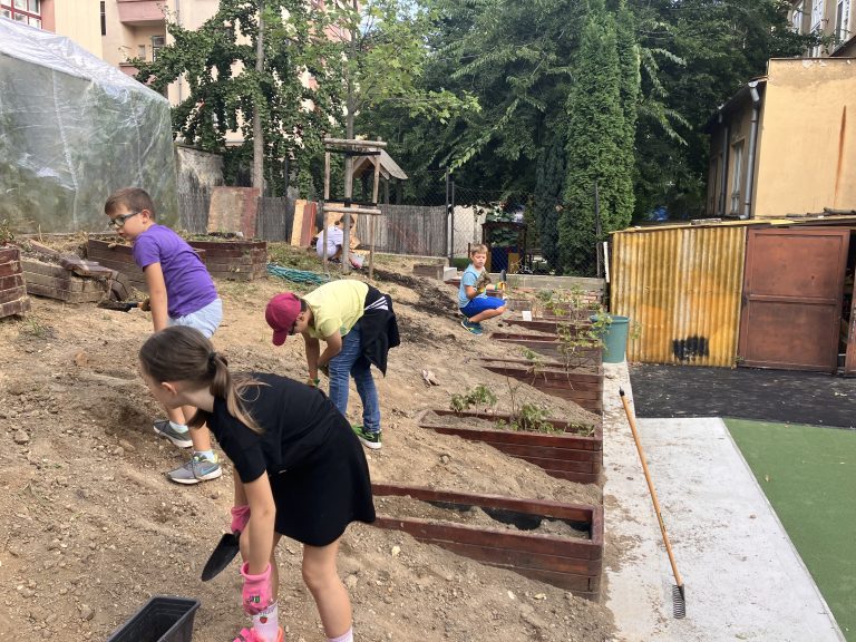 Ovocné kry na školskom dvore