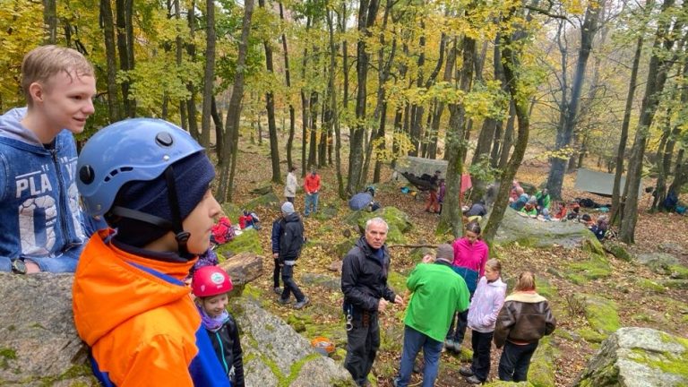 S turistickým krúžkom na zlaňovanie k Trom jazdcom
