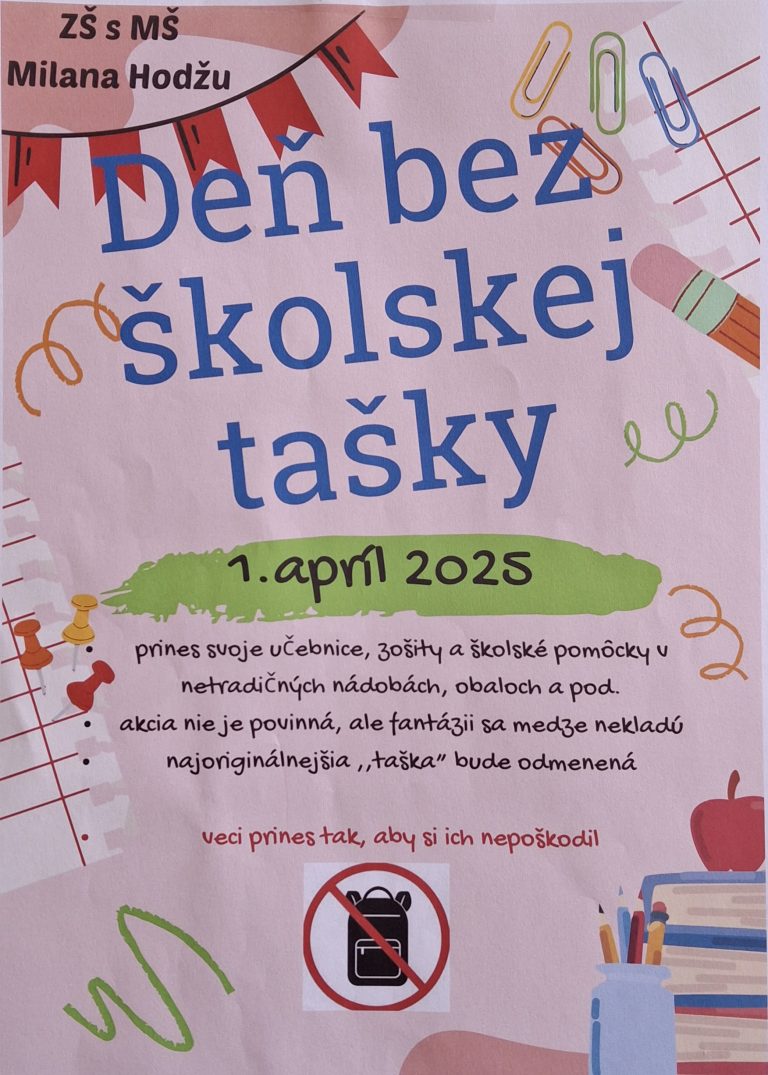 Deň bez školskej tašky