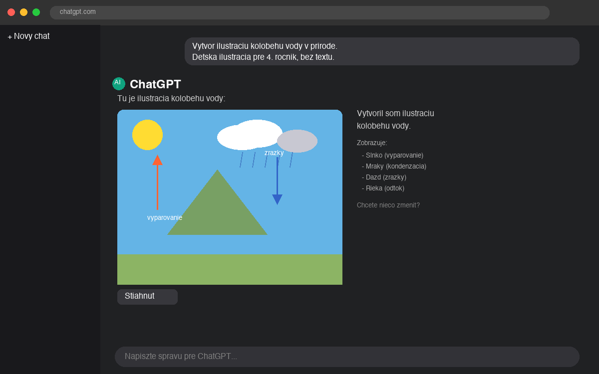 Príklad obrázka vygenerovaného cez DALL-E v ChatGPT