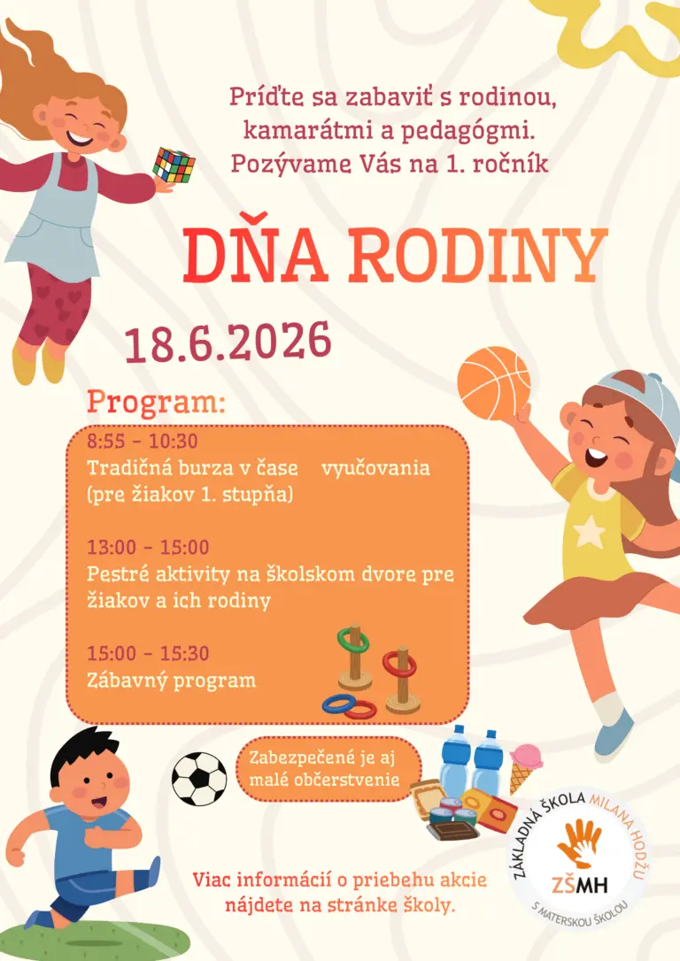Pozývame Vás na 1. ročník Dňa rodiny